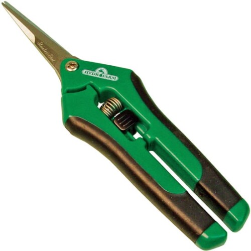 Hydrofarm Precision Pruner – Straight/Curved Ergonomic Scissors For Flowers, With Holster