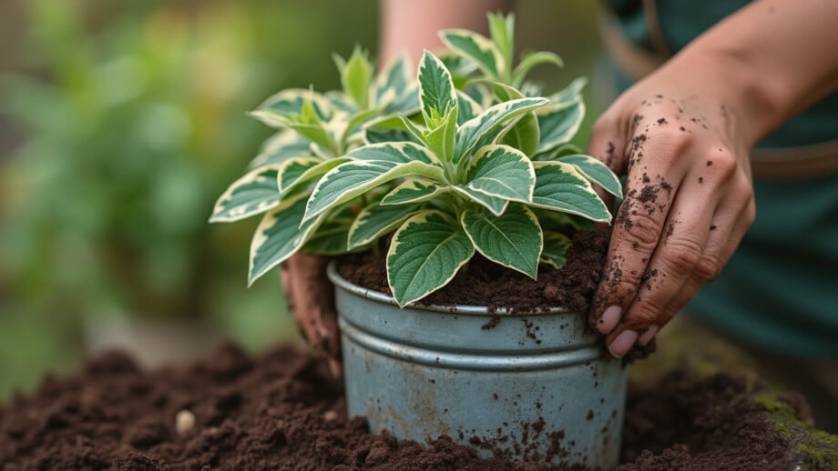 Potting Up Herb Plants