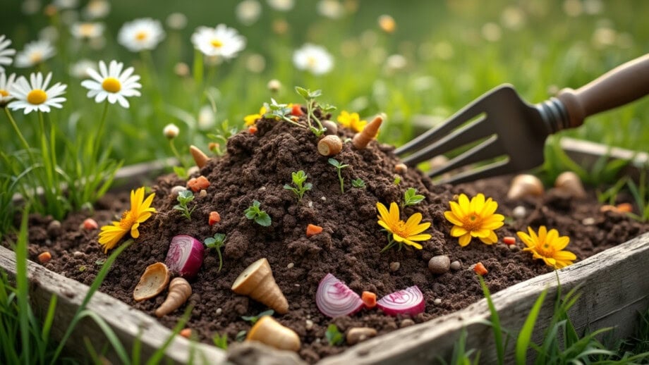 Mixing a Compost Pile
