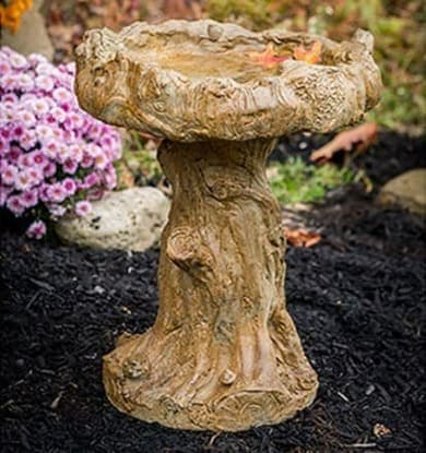 Fifthroom Concrete Log Birdbath