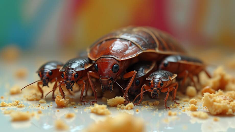 Baby Cockroaches on a trap