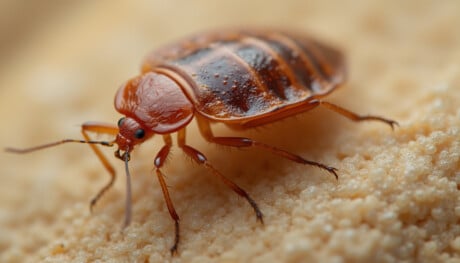 Close up of a bed bug.