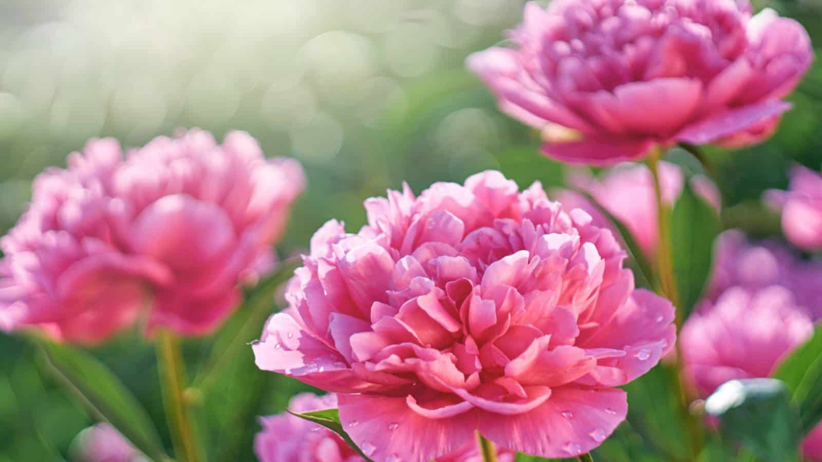 Pink Peony (Paeonia spp.) flowers