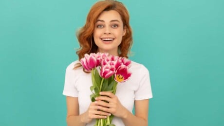 Girl with Tulip Flower