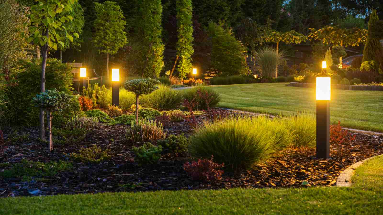 Select fewer trees and shrubs for less maintenance.